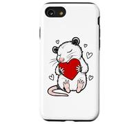 Cute Opossum Holding Heart Valentine Love Graphic Custodia per iPhone SE (2020) / 7/8