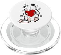 Cute Opossum Holding Heart Valentine Love Graphic PopSockets PopGrip per MagSafe