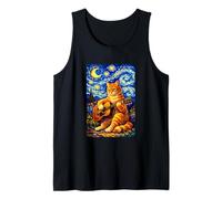 Cute Orange Cat Playing Guitar Art Guitarist Music Camping Canotta