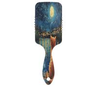 Cute Orange Cat Starry Night Air Cushion Brush, Anti Static Brush, Viaggio Capelli Spazzole Donne