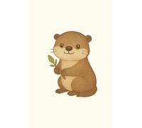 Cute Otter: Daily planner featuring a cute embroidered otter holding a branch - perfect for joyful, nature-loving planning.