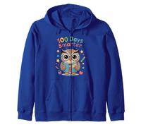 Cute Owl 100 Days of School Smarter Milestone Felpa con Cappuccio