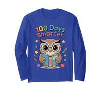 Cute Owl 100 Days of School Smarter Milestone Maglia a Manica