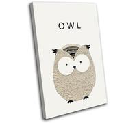 Cute Owl Animal For Kids Room SINGLE TELA parete arte foto stampa