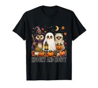 Cute Owl Halloween Witch Ghost Mummy Pumpkin Owl Lovers Maglietta