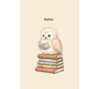 Cute Owl Reading Notebook: Cozy Dark Academia Aesthetic Journal, 100 Lined Pages, 6x9 Inch, Vintage Beige Cover for Book Lovers and Students