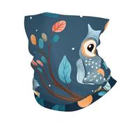 Cute Owls On Branches Flower Leaves 26X30Cm Traspirante Ghetta da Collo Stampato Sciarpa al Collo per Motocicletta Sports Ciclismo