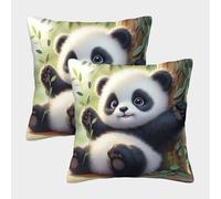 Cute Panda Baby Federe Cuscini Per Divano Decorative Art Fodere Per Cuscini 2 Pezzi Quadrate Moderno Da Letto Divano 40x40cm