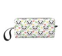Cute Panda Bamboo Star Print Foam Padded Cosmetic Case Semplice Organizer Pouch Leggero Borsa da Viaggio per Salvaspazio