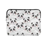 Cute Panda Bianco Top-Zip Notebook Sleeve | Custodia impermeabile per computer portatile per impiegati durante i pendolari quotidiani, taglia M