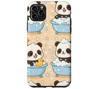 Cute Panda Cartoon Bubble Bath Kawaii Animal Art Custodia per iPhone 11 Pro Max
