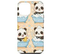 Cute Panda Cartoon Bubble Bath Kawaii Animal Art Custodia per iPhone 12 Pro Max