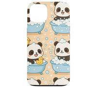 Cute Panda Cartoon Bubble Bath Kawaii Animal Art Custodia per iPhone 13
