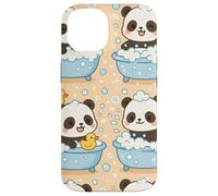 Cute Panda Cartoon Bubble Bath Kawaii Animal Art Custodia per iPhone 14