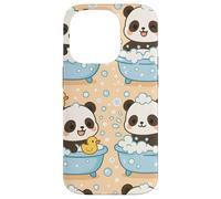 Cute Panda Cartoon Bubble Bath Kawaii Animal Art Custodia per iPhone 14 Pro
