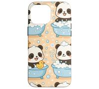 Cute Panda Cartoon Bubble Bath Kawaii Animal Art Custodia per iPhone 16 Pro Max