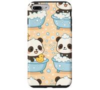 Cute Panda Cartoon Bubble Bath Kawaii Animal Art Custodia per iPhone 7 Plus/8 Plus