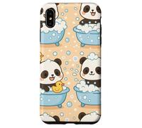 Cute Panda Cartoon Bubble Bath Kawaii Animal Art Custodia per iPhone XS Max