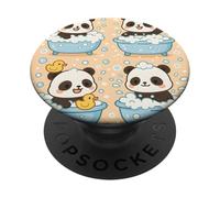 Cute Panda Cartoon Bubble Bath Kawaii Animal Art PopSockets PopGrip Adesivo