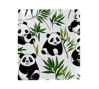 Cute Panda - Copertina per libro sostituibile, riutilizzabile, in pelle PU, adatta per notebook da 24,9 x 27,9 cm