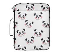 Cute Panda - Custodia per quaderni, con meccanismo a 3 anelli, 7 tasche, espandibile, con tasche interne per cancelleria, per articoli di cancelleria per scuola infermieristica, colore: bianco