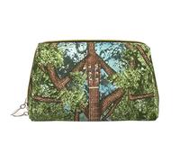 Cute Panda e Bradipo Pelle Lavabile Trucco Borsa per le Donne, Viaggio Cosmetici Borse, Portatile Cerniera Astuccio Organizer Pouch, Albero Chitarra, Taglia unica