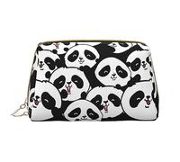 Cute Panda e Bradipo Pelle Lavabile Trucco Borsa per le Donne, Viaggio Cosmetici Borse, Portatile Cerniera Astuccio Organizer Pouch, Simpatico panda dei cartoni animati., Taglia unica