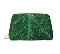 Cute Panda e Bradipo Pelle Lavabile Trucco Borsa per le Donne, Viaggio Cosmetici Borse, Portatile Cerniera Astuccio Organizer Pouch, Foglia verde., Taglia unica