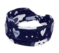 Cute Panda Good Night Star Pattern Wide Headbands for Women Elastic Head Bands, fascia per capelli antiscivolo, fascia turbante per allenamento, yoga, sport, corsa
