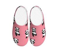 Cute Panda Pantofole da donna in flanella pantofole da casa per uomo Cartoon antiscivolo calde scarpe invernali per interni ed esterni, Multicolore, XX-Large