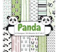 Cute Panda Scrapbook Paper Craft Pad: 12 Adorable Panda Bear Designs, 36 Double-Side Sheets 8.5"x8.5" Size Scrapbooking Paper. Great For Card Making, ... Album, Gift Wrapping, Cardstock, DIY & More!