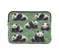 Cute Panda Verde Morbido Computer Sleeve | Custodia imbottita per laptop con fodera antigraffio e controllo di misura per tutto il dispositivo, taglia L
