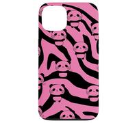 Cute Panda Zebra Pattern Pink & Black Aesthetic Animal Print Custodia per iPhone 13
