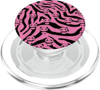 Cute Panda Zebra Pattern Pink & Black Aesthetic Animal Print PopSockets PopGrip per MagSafe
