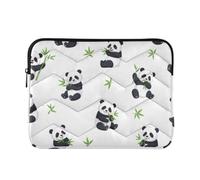 Cute Pandas Bianco Morbido Computer Sleeve | Custodia sottile per computer portatile per impiegati, stampa fronte/retro e fodera in morbido velluto
