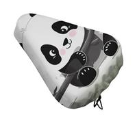 Cute Pandas - Coprisedile per bicicletta, imbottito, extra largo, per donne e uomini, comodo, impermeabile, con coulisse, adatto per strada, montagna, esercizio, spin