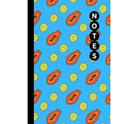 Cute Papaya and Kiwi Pattern in Light Blue Notebook: Fruits Slices Design