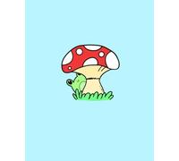Cute Paperback Notebook with Frog and Mushroom on Cover: Lined