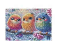 Cute Parrot Chicks Puzzle 300 Pezzi Multicolore Paesaggi Classici Twigs Flora Foliage Rompicapo Sfida Difficile Impossibile Giochi Da Tavolo Familiare Regalo Natale 300 PCS