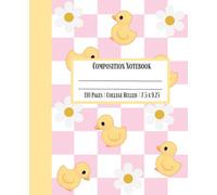 Cute Pastel Checkered College Ruled Composition Notebook - Preppy and Girly Design with Ducks and Daisy Flowers - Perfect for Teens & Preteens for Studying, Journaling, & Staying Organized