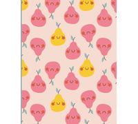 Cute Pastel Fruit Cover, Inspirational Notebook with 150 Lined Pages 8.5x11