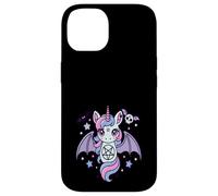Cute Pastel Goth Unicorn With Bat Kawaii Creepy Aesthetic Custodia per iPhone 14
