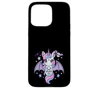Cute Pastel Goth Unicorn With Bat Kawaii Creepy Aesthetic Custodia per iPhone 15 Pro Max