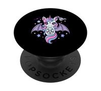Cute Pastel Goth Unicorn With Bat Kawaii Creepy Aesthetic PopSockets PopGrip Adesivo