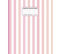 Cute Pastel Light Pink Composition Notebook: Soft Striped Aesthetic Journal for Girls, Teens & Students | Wide Ruled, 110 Pages for School, Writing & Daily Notes
