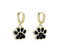 Cute Paw Charm Glitter Smalta cartilagine Small Hoop Hoop Dangle Drop Drop Ear Girls Ear Sensibile Ear 14k Colorato Animale Paw Dog Catto Pet Huggie Hoops Regalo di moda ipoallergenico
