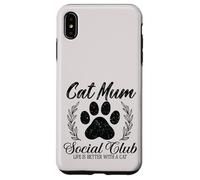 Cute Paw Feline La vita è migliore con Cats Social Club Cat Mum Custodia per iPhone XS Max