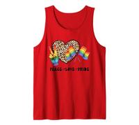 Cute Peace Love Pride LGBT - Mese dell'orgoglio LGBTQ con cuore leopardato Canotta