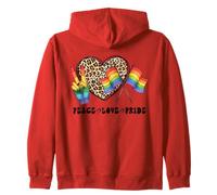 Cute Peace Love Pride LGBT - Mese dell'orgoglio LGBTQ con cuore leopardato Felpa con Cappuccio