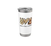 Cute Peace Love Yorkies Lover Bicchiere termico in acciaio inox doppia parete